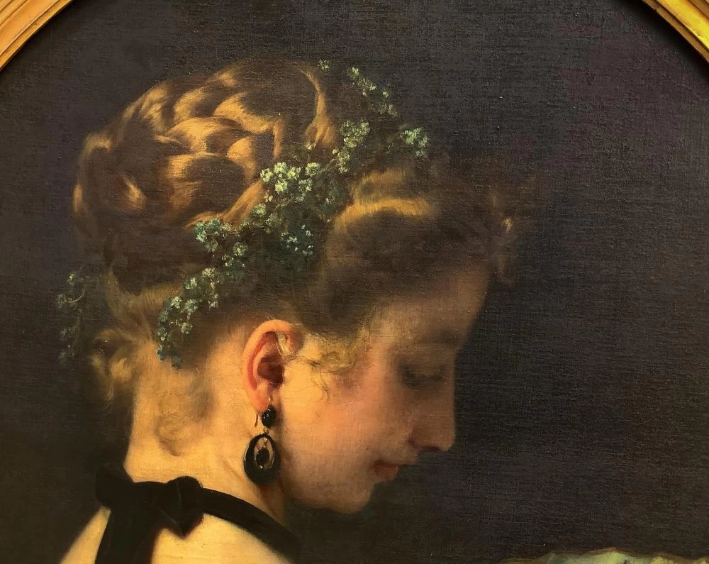 Donna con ventaglio - dettaglio